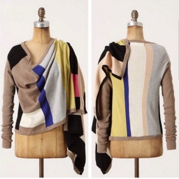 Sparrow Calculating Color Block Wrap Sweater - Picture 1 of 3